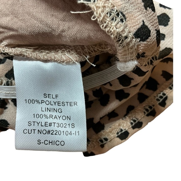 BLUSH BJ Sheer Animal Print Crop Top Long Sleeve Ruffle Cuff US Sz S - Picture 8 of 10